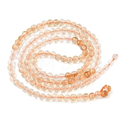 Heated Natural Citrine Beads Strands G-Q002-B04-04-1