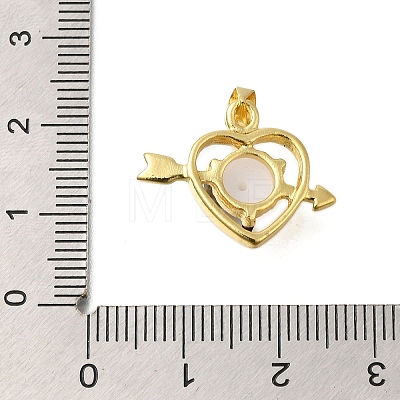 Heart with Arrow Rack Plating Brass Pendants KK-M079-23G-1