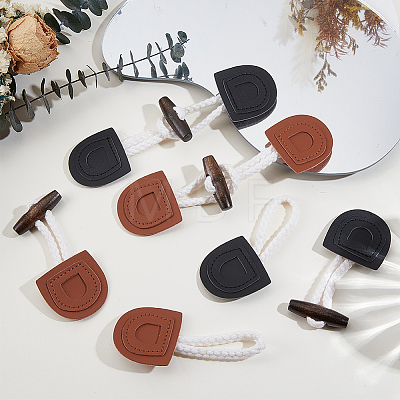 8Pcs 2 Colors Wood Buttons BUTT-GF0004-36-1