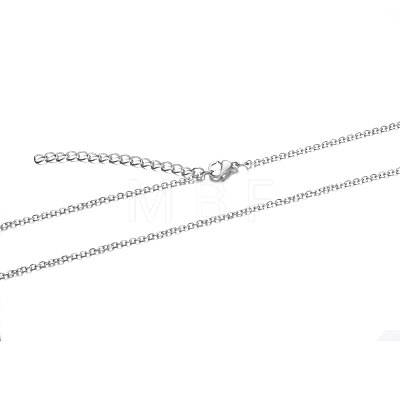 304 Stainless Steel Cable Chain Necklace STAS-T040-PJ204-45-1