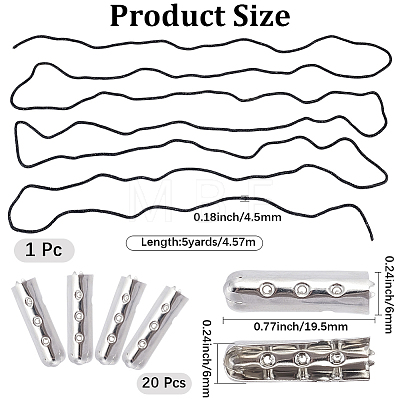 20Pcs Column Alloy Shoelace Buckle Connectors FIND-CY0001-95A-1