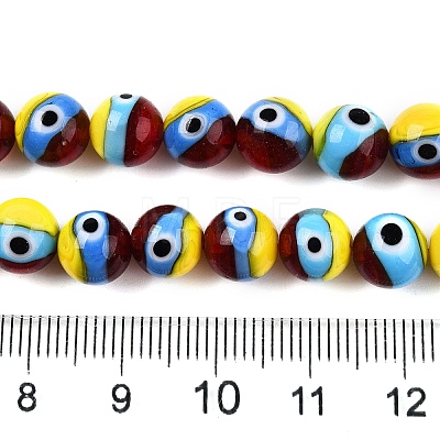 Handmade Evil Eye Lampwork Beads Strands LAMP-N024-30-1