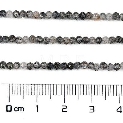Natural Black Rutilated Quartz Beads Strands G-H003-B05-02-1