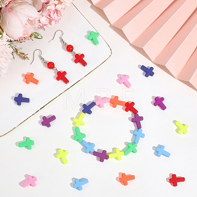 400Pcs Spray Painted Acrylic Beads ACRP-PA0001-05-1