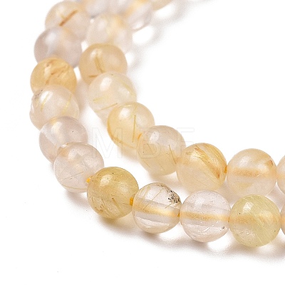 Natural Gold Rutilated Quartz Beads Strands G-C009-C04-1