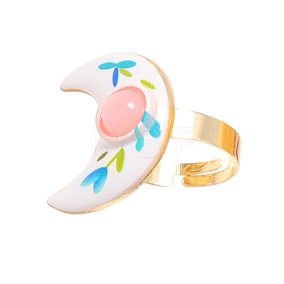 Adjustable Alloy Enamel & Resin Cuff Finger Rings WG30AE2-06-1