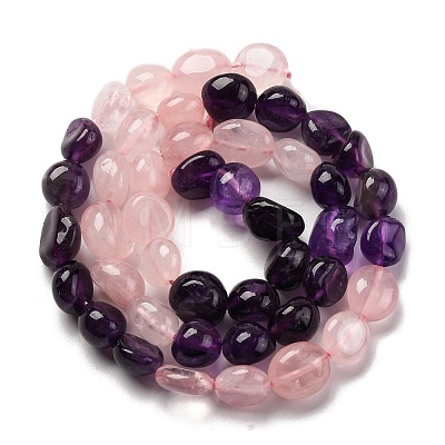 Natural Rose Quartz & Amethyst Beads Strands G-L610-B16-01-1