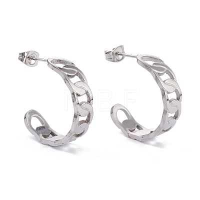 Ion Plating(IP) 304 Stainless Steel Stud Earrings EJEW-P191-35-1