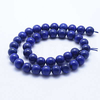 Natural Lapis Lazuli Beads Strands G-P342-01-10mm-AA-1
