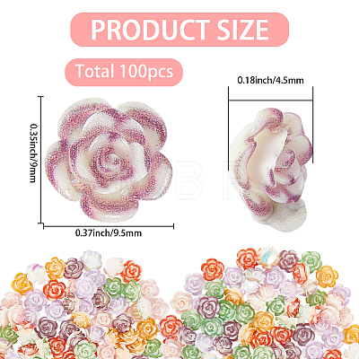 100Pcs Luminous Opaque Resin Decoden Cabochons MRMJ-SP0001-29-1