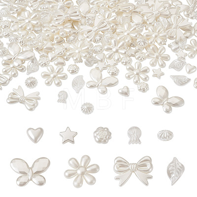 Craftdady 180Pcs 9 Style ABS Plastic Imitation Pearl Beads OACR-CD0001-08-1