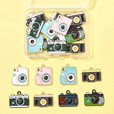 25Pcs 8 Styles Alloy Enamel Pendants ENAM-FS0003-13-1