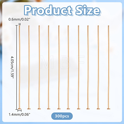 300Pcs 304 Stainless Steel Flat Head Pins STAS-ME0003-70-1