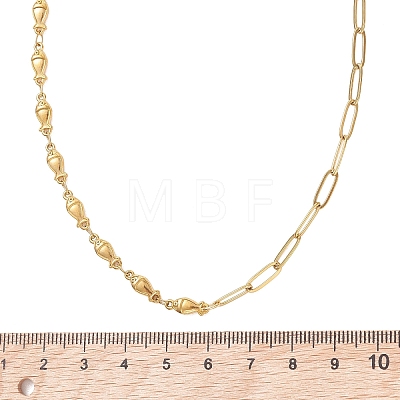 304 Stainless Steel Fish Shell Shape Butterfly Link Mixed Chain Necklaces for Women NJEW-JN05991-1