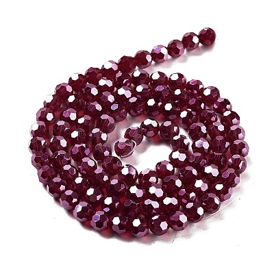 Electroplate Transparent Glass Beads Strands EGLA-A035-T6mm-A02-1