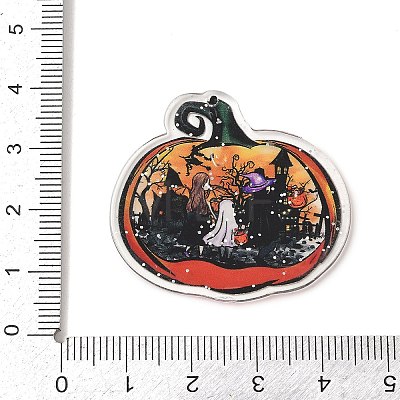 Halloween Printed Acrylic Pendants MACR-I041-02D-1