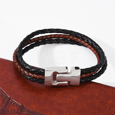 Braided Microfiber Leather Cord Bracelets for Women Men BJEW-D304-17P-02-1