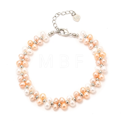 Natural Fresh Water Pearl Beaded Bracelets BJEW-D447-08G-01-1
