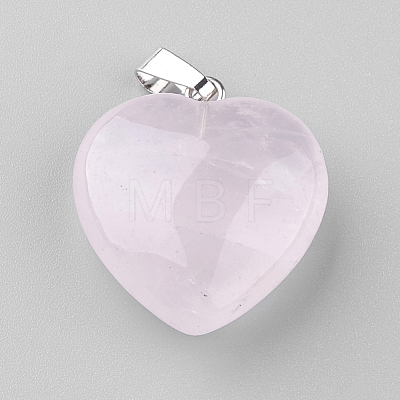 Natural Rose Quartz Pendants X-G-S219-16F-1