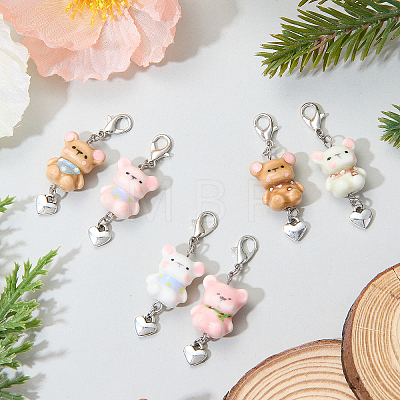 2Pcs Handmade Porcelain Pendant Decorations HJEW-SW00371-1