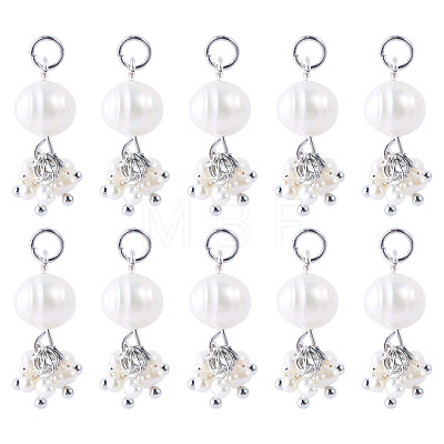 12Pcs Potato Natural Cultured Freshwater Pearl Pendants PALLOY-TA00384-1