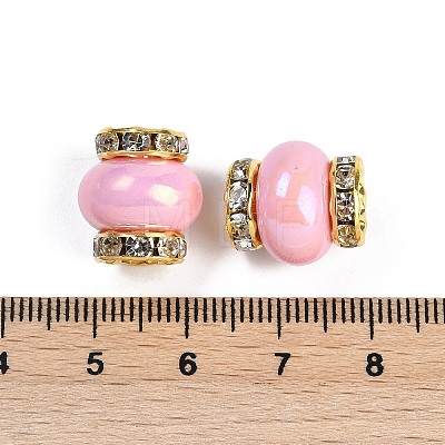 Resin Beads with Brass Rhinestone Rondelle KK-H490-05G-01-1