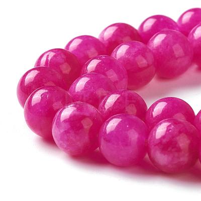 Natural White Jade Imitation Pink Sugilite Beads Strands G-I299-F11-8mm-1
