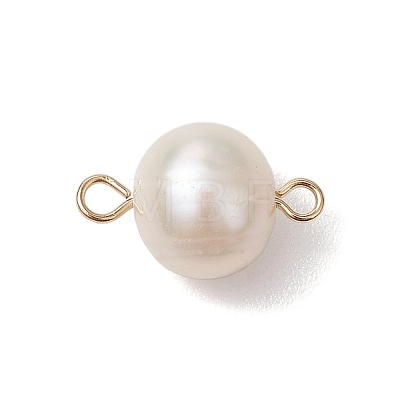 Natural Cultured Freshwater Pearl Connector Charms PALLOY-JF03090-02-1