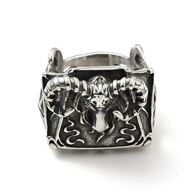 316 Stainless Steel Cavel Finger Ring RJEW-C030-01A-AS-1
