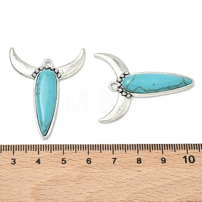 Bohemian Synthetic Turquoise Cattle Pendants FIND-Z112-01AS-03-1