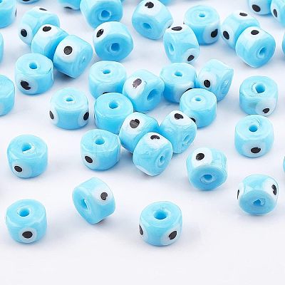 Nbead Handmade Evil Eye Lampwork Beads Strands LAMP-NB0001-49A-1