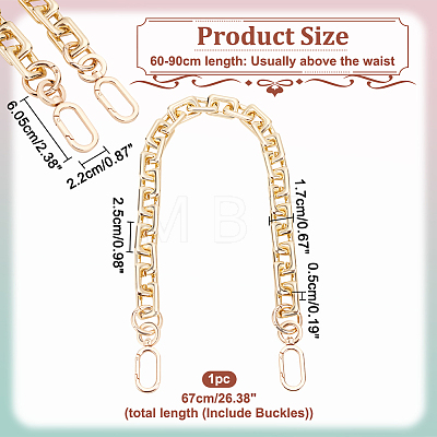 Brass Covered Aluminum Cross Chain Bag Handles PURS-WH0005-73LG-02-1