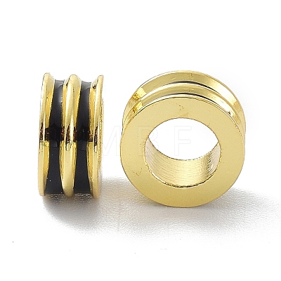 Eco-Friendly Brass Enamel European Beads KK-B047-05G-01-1