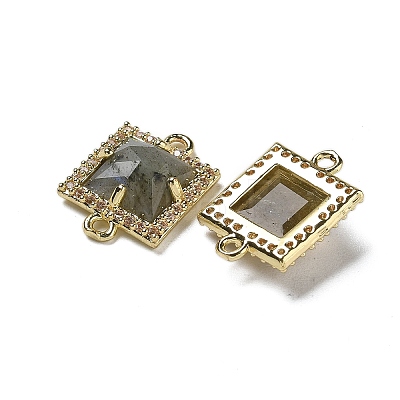 Natural Labradorite Faceted Square Links G-I375-03G-07-1
