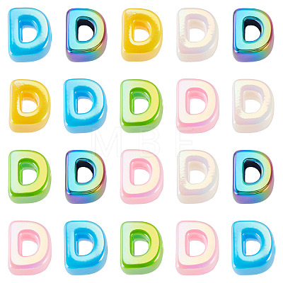 20Pcs UV Plating Opaque Acrylic European Beads OACR-TADJ0001-16D-1