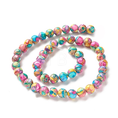 Assembled Natural & Dyed Magnesite Beads Strands G-L575-02L-B-1
