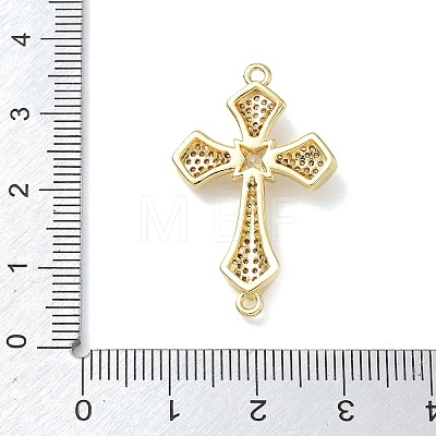 Easter Religion Brass Micro Pave Cubic Zirconia Connector Charms KK-T085-18G-G-1