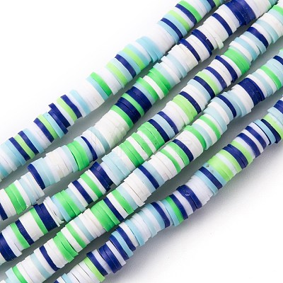 Handmade Polymer Clay Beads Strands CLAY-R089-6mm-T02B-45-1