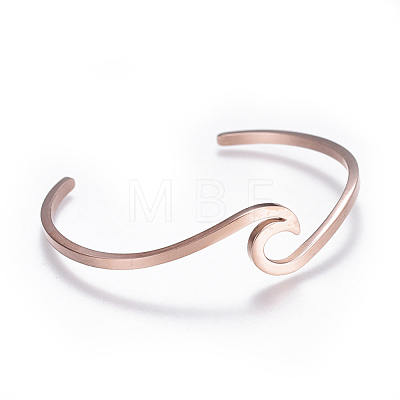 304 Stainless Steel Cuff Bangles BJEW-G611-01-1