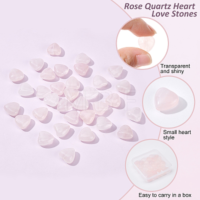 Olycraft 1 Strand Natural Rose Quartz Heart Beads Strands G-OC0003-31-1