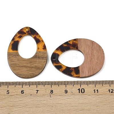 Transparwnt Resin & Walnut Wood Pendants RESI-I354-03I-1