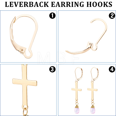50Pcs 304 Stainless Steel Leverback Earring Findings STAS-BBC0011-11-1