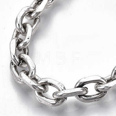 Men's Alloy Cable Chain Bracelets X-BJEW-T014-03-1