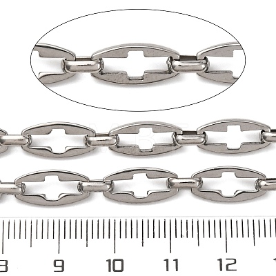 304 Stainless Steel Hollow Cross Link Chains CHS-S012-23P-1