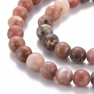 Round Natural Maible and Sesame Jasper/Kiwi Jasper Beads Strands G-S170-6mm-1