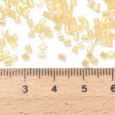 Transparent Colours Rainbow Glass Seed Round Bugle Beads SEED-H004-02-1