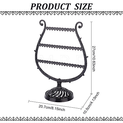 3-Tier PP Plastic Earring Display Stands EDIS-WH0012-28A-1