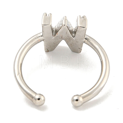 Rack Plating Brass Open Cuff Rings for Women RJEW-F162-01P-W-1