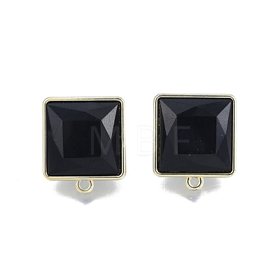 Alloy Stud Earring Findings with Resin PALLOY-N150-84A-1