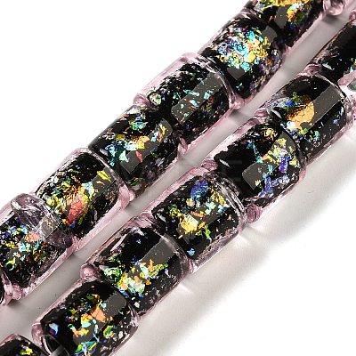 Handmade Dichroic Foil Glass Beads Strands DICH-U001-09H-1